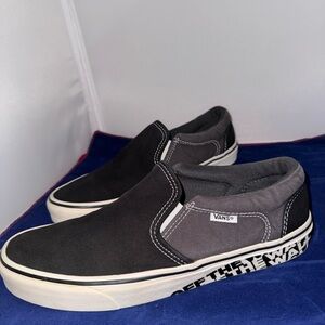 Vans Men’s Black & Gray Classic Slip-On with Graphic Midsole